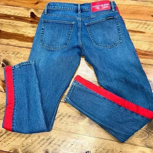 Calvin Klein Mens Side Stripe / Tuxedo Stripe Jeans. - Picture 6 of 11